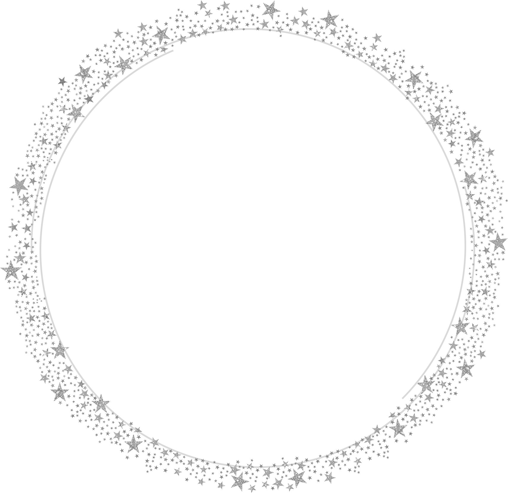 Circle Frame with Sparkle Glitter white silver 3